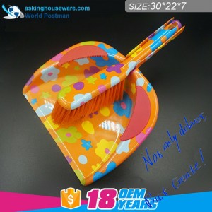 Akbrand Yellow Flower Water Mark Dustpan Brush Broom s PVC linkou na vstupu Dustpan